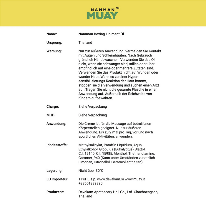 Namman Muay Thai Sport Öl
