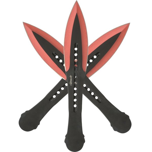 Throwing knife set red tip 3-piece