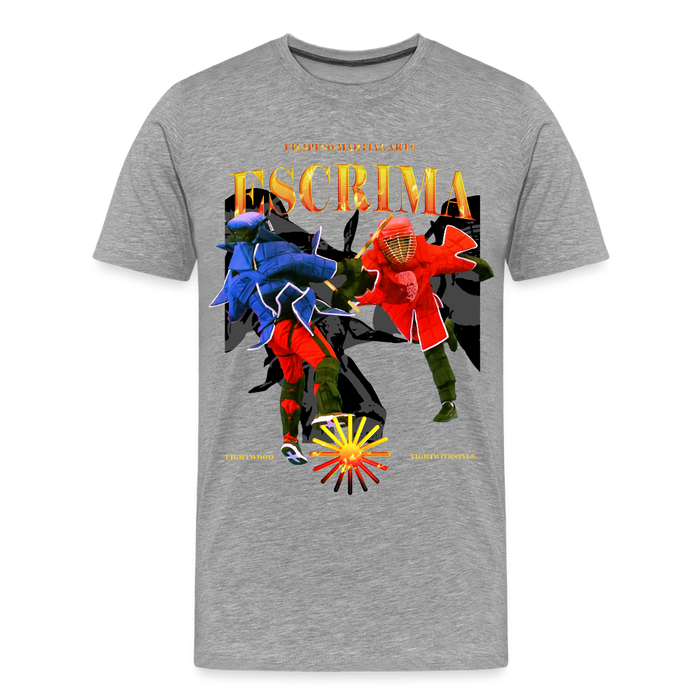 Fightwood Fightwithstyle Escrima Shirt – Premium T-Shirt für Escrima, Kali & Arnis - Grau meliert