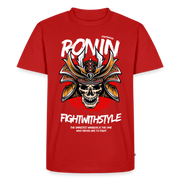 Fightwood Ronin Herren Premium Bio T-Shirt – Organic Cotton Streetwear fürs Training - Rot