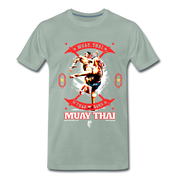 Fightwood Fightwithstyle Muay Thai - Männer Premium T-Shirt - Graugrün