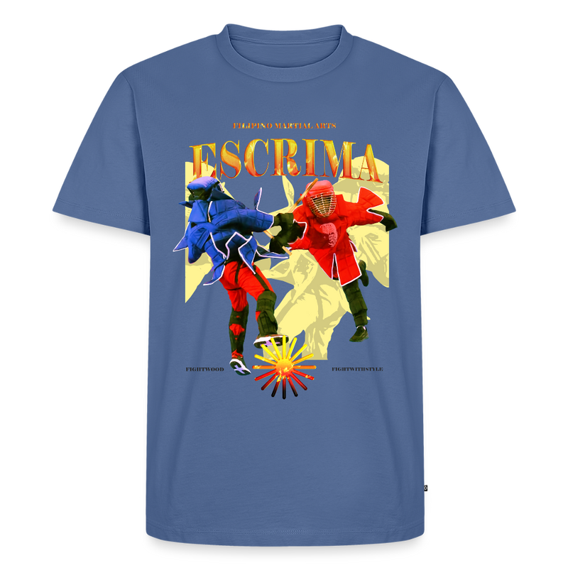 Fightwood Fightwithstyle Escrima Shirt – Premium T-Shirt für Escrima, Kali & Arnis - Hell - Taubenblau