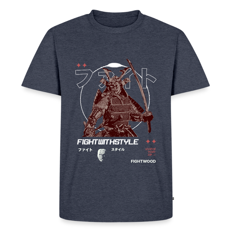 Fightwood Samurai Premium T-Shirt – Nachhaltig, Bequem & Stylisch - Jeansblau 