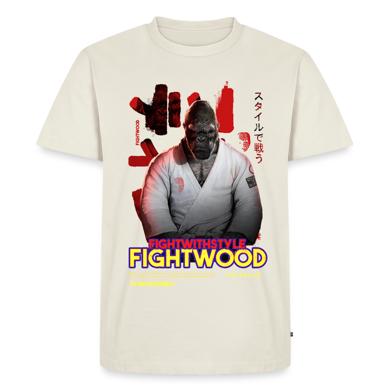 Fightwood Fightwithstyle Gorilla Black Männer Premium T-Shirt - Naturweiß