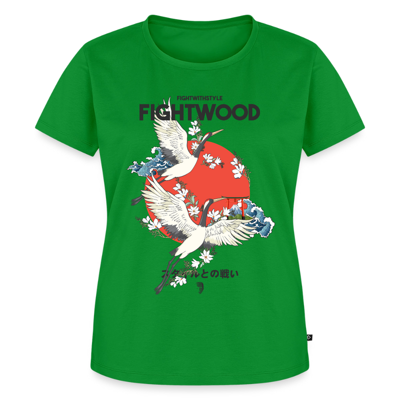 Fightwood Fightwithstyle Cranes - Frauen Premium T-Shirt - Grün