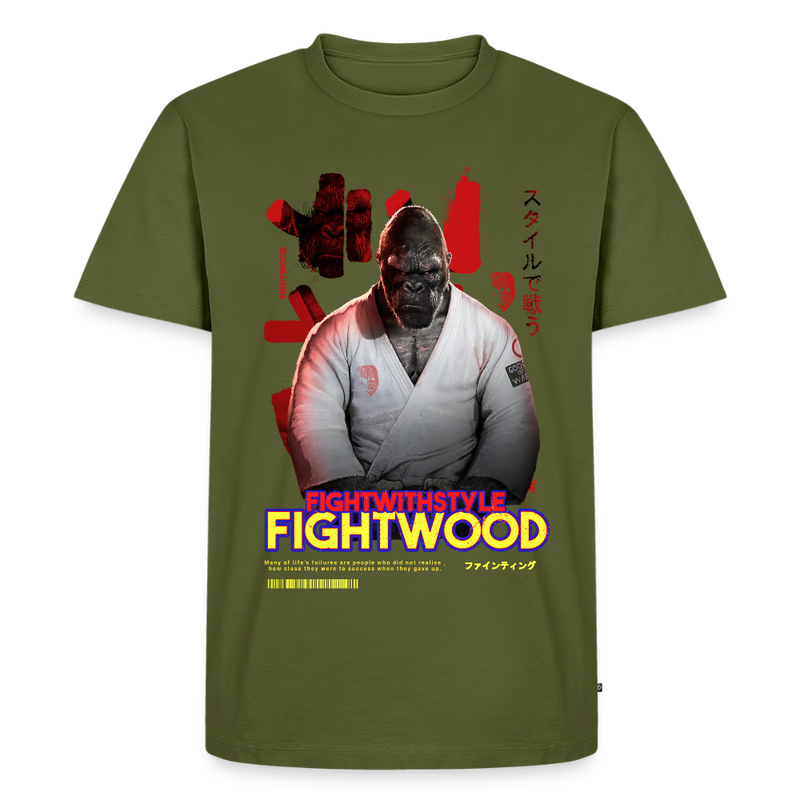 Fightwood Fightwithstyle Gorilla Black Männer Premium T-Shirt - Khaki