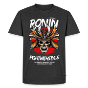 Fightwood Ronin Herren Premium Bio T-Shirt – Organic Cotton Streetwear fürs Training - Anthrazit meliert