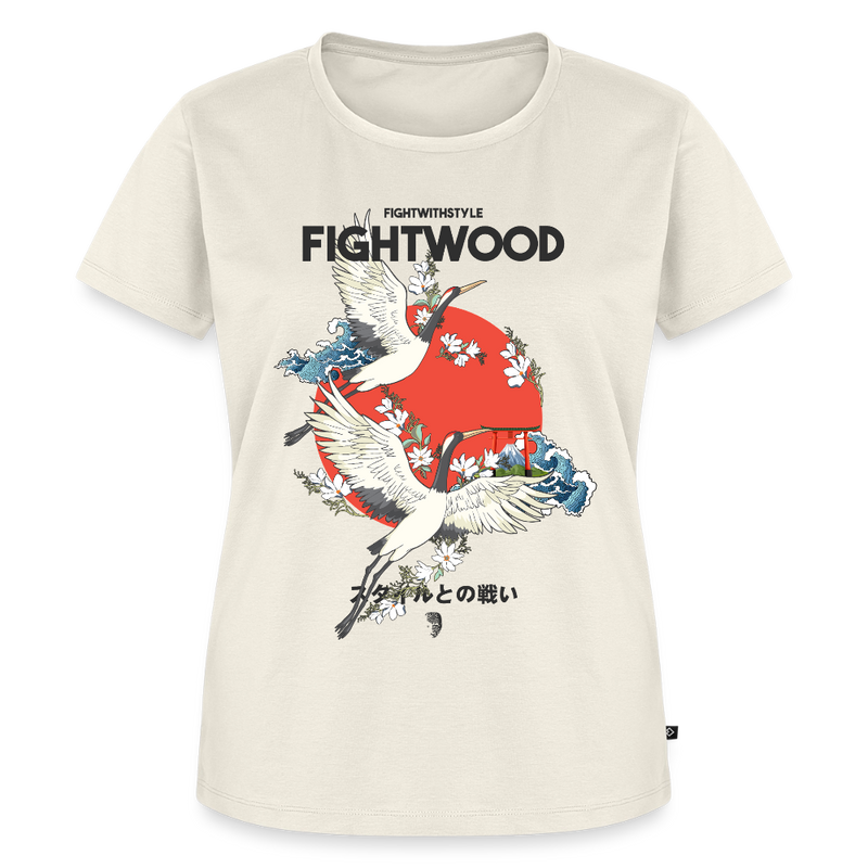 Fightwood Fightwithstyle Cranes - Frauen Premium T-Shirt - Naturweiß