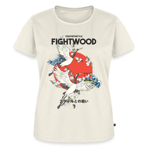 Fightwood Fightwithstyle Cranes - Frauen Premium T-Shirt - Naturweiß
