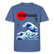 Fightwood® Fightwithstyle Big Waves Premium T-Shirt für Männer – Nachhaltig & Fair - Taubenblau