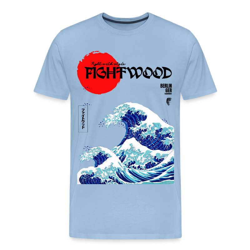 Fightwood® Fightwithstyle Big Waves Premium T-Shirt für Männer – Nachhaltig & Fair - Sky