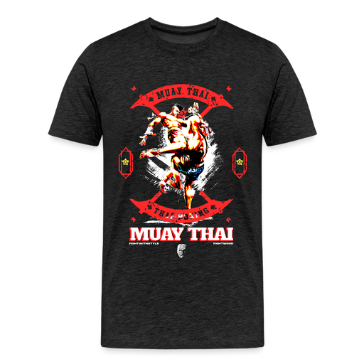 Fightwood Fightwithstyle Muay Thai - Männer Premium T-Shirt - Anthrazit