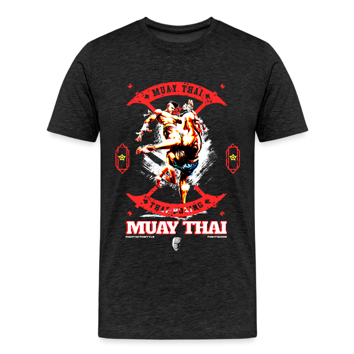 Fightwood Fightwithstyle Muay Thai - Männer Premium T-Shirt - Anthrazit