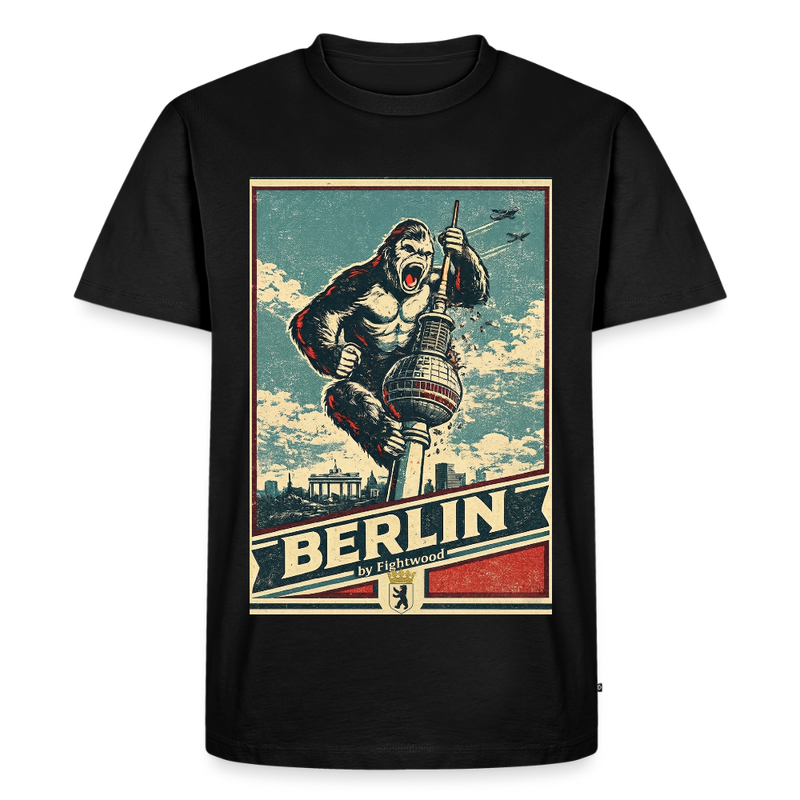 Fightwood Gorilla in Berlin - Premium männer T-Shirt - Schwarz