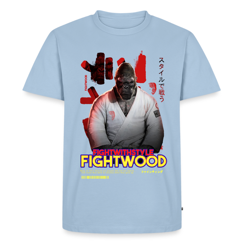 Fightwood Fightwithstyle Gorilla Black Männer Premium T-Shirt - Hellblau