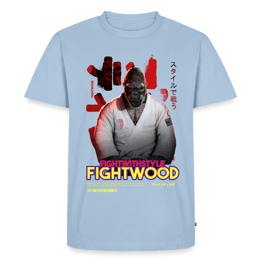 Fightwood Fightwithstyle Gorilla Black Männer Premium T-Shirt - Hellblau