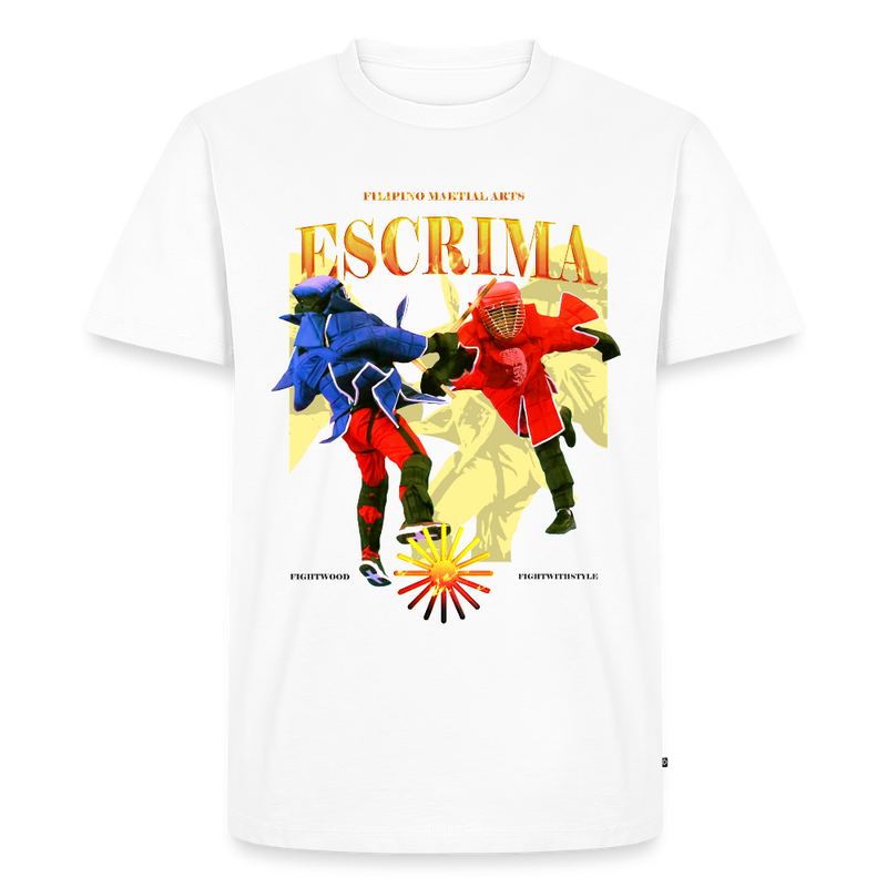 Fightwood Fightwithstyle Escrima Shirt – Premium T-Shirt für Escrima, Kali & Arnis - Hell - Weiß