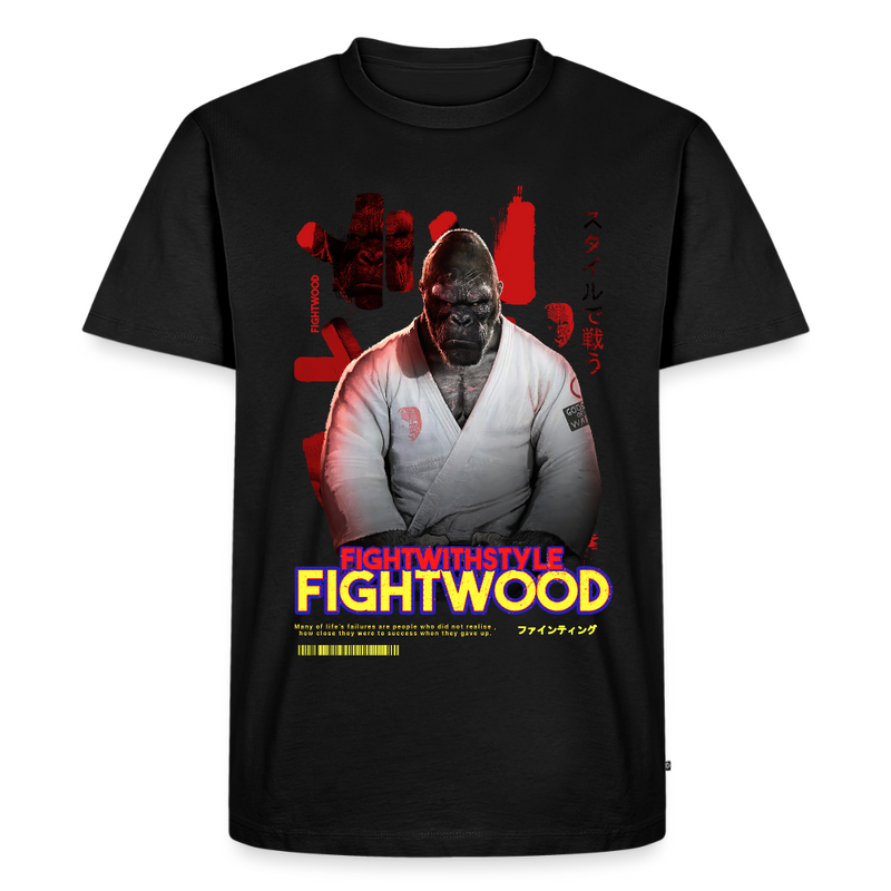 Fightwood Fightwithstyle Gorilla Black Männer Premium T-Shirt - Schwarz
