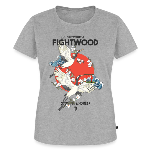 Fightwood Fightwithstyle Cranes - Frauen Premium T-Shirt - Grau meliert