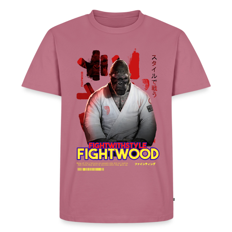 Fightwood Fightwithstyle Gorilla Black Männer Premium T-Shirt - Mauve