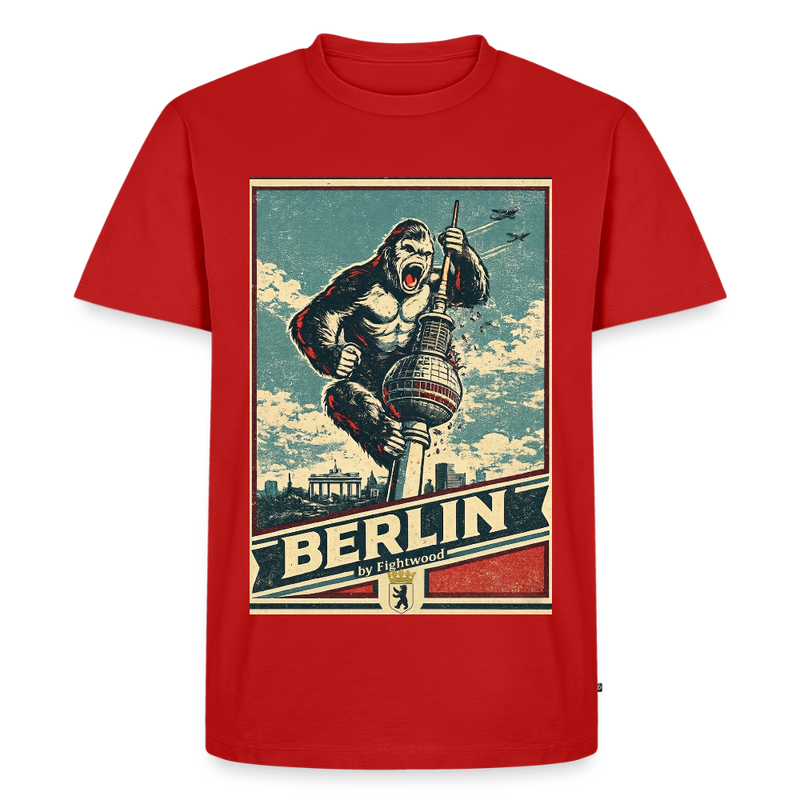 Fightwood Gorilla in Berlin - Premium männer T-Shirt - Rot