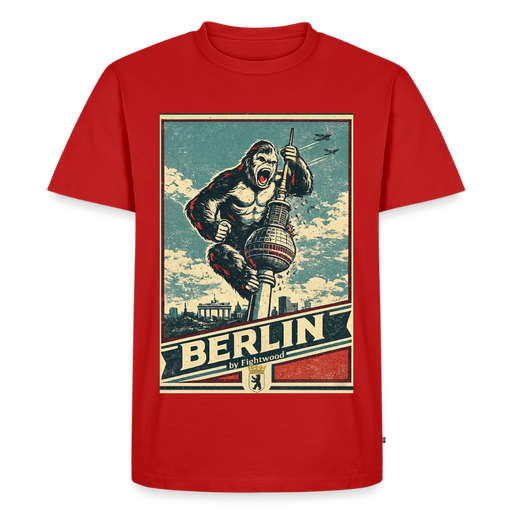 Fightwood Gorilla in Berlin - Premium männer T-Shirt - Rot