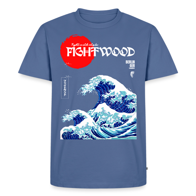FIGHTWOOD Welle Männer Premium T-Shirt - Taubenblau