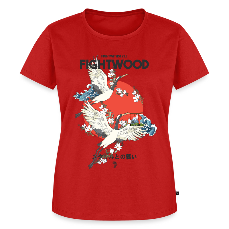 Fightwood Fightwithstyle Cranes - Frauen Premium T-Shirt - Rot