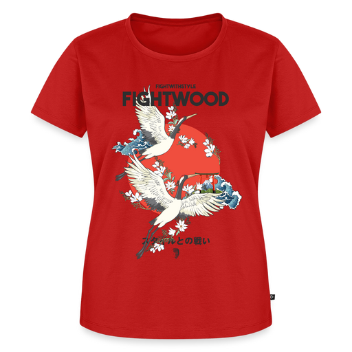 Fightwood Fightwithstyle Cranes - Frauen Premium T-Shirt - Rot