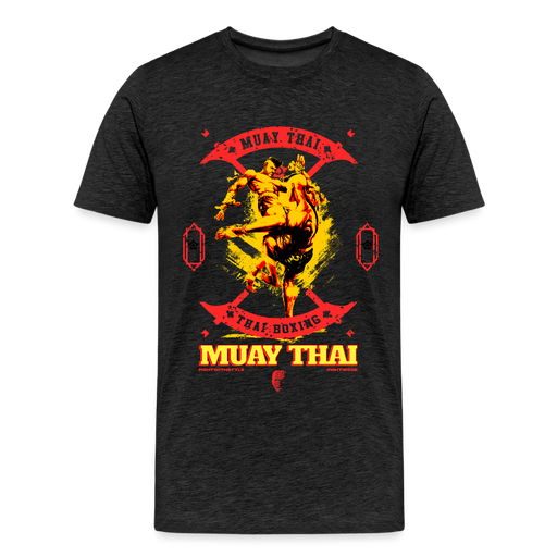 Fightwood Fightwithstyle Muay Thai - Männer Premium T-Shirt - Anthrazit