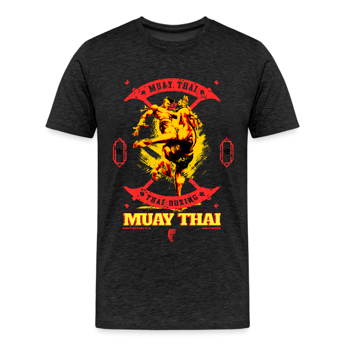Fightwood Fightwithstyle Muay Thai - Männer Premium T-Shirt - Anthrazit