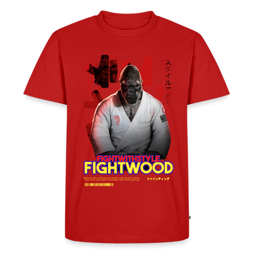 Fightwood Fightwithstyle Gorilla Black Männer Premium T-Shirt - Rot