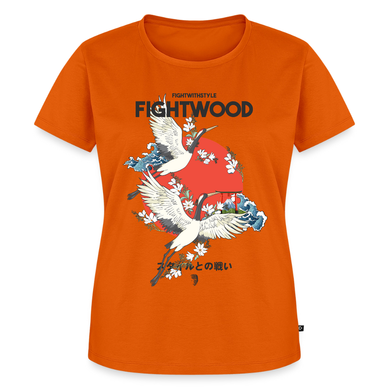 Fightwood Fightwithstyle Cranes - Frauen Premium T-Shirt - Orange 
