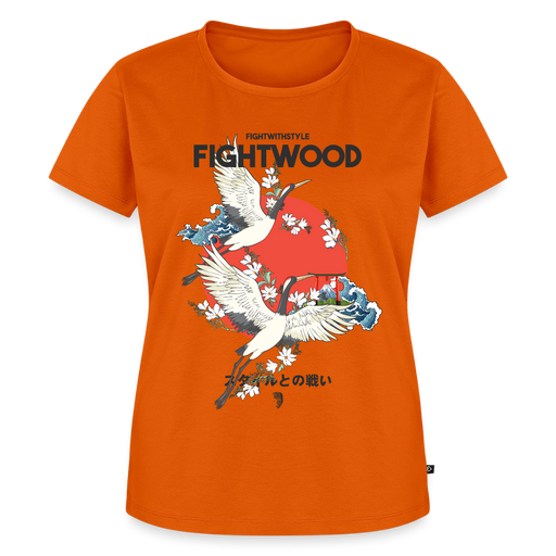 Fightwood Fightwithstyle Cranes - Frauen Premium T-Shirt - Orange 