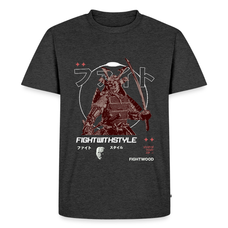 Fightwood Samurai Premium T-Shirt – Nachhaltig, Bequem & Stylisch - Anthrazit meliert