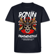 Fightwood Ronin Herren Premium Bio T-Shirt – Organic Cotton Streetwear fürs Training - Navy