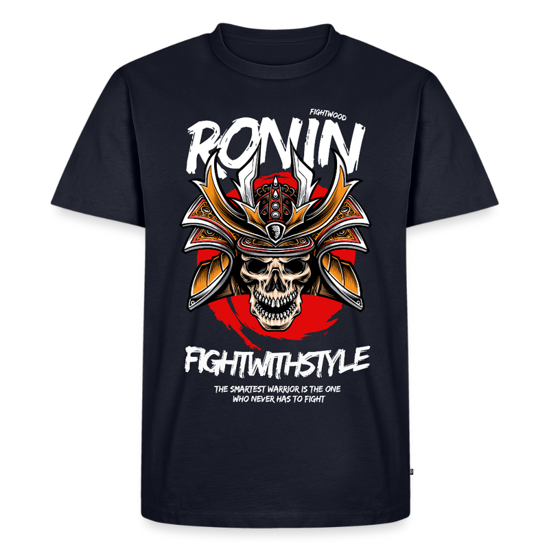 Fightwood Ronin Herren Premium Bio T-Shirt – Organic Cotton Streetwear fürs Training - Navy