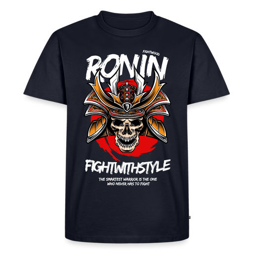Fightwood Ronin Herren Premium Bio T-Shirt – Organic Cotton Streetwear fürs Training - Navy