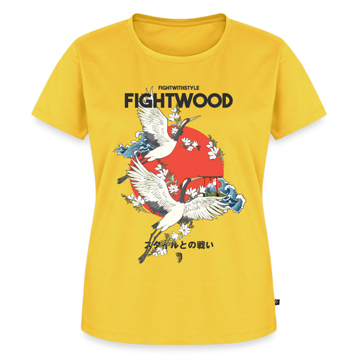 Fightwood Fightwithstyle Cranes - Frauen Premium T-Shirt - Sonnengelb