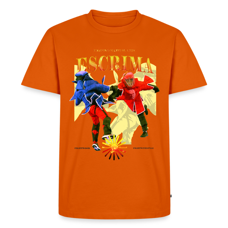 Fightwood Fightwithstyle Escrima Shirt – Premium T-Shirt für Escrima, Kali & Arnis - Hell - Orange 