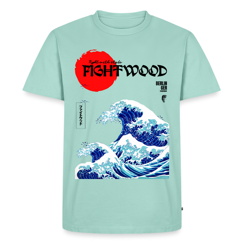 Fightwood® Fightwithstyle Big Waves Premium T-Shirt für Männer – Nachhaltig & Fair - Mint 