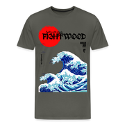 Fightwood® Fightwithstyle Big Waves Premium T-Shirt für Männer – Nachhaltig & Fair - Asphalt