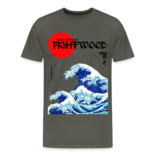 Fightwood® Fightwithstyle Big Waves Premium T-Shirt für Männer – Nachhaltig & Fair - Asphalt