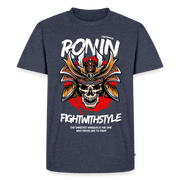 Fightwood Ronin Herren Premium Bio T-Shirt – Organic Cotton Streetwear fürs Training - Jeansblau 