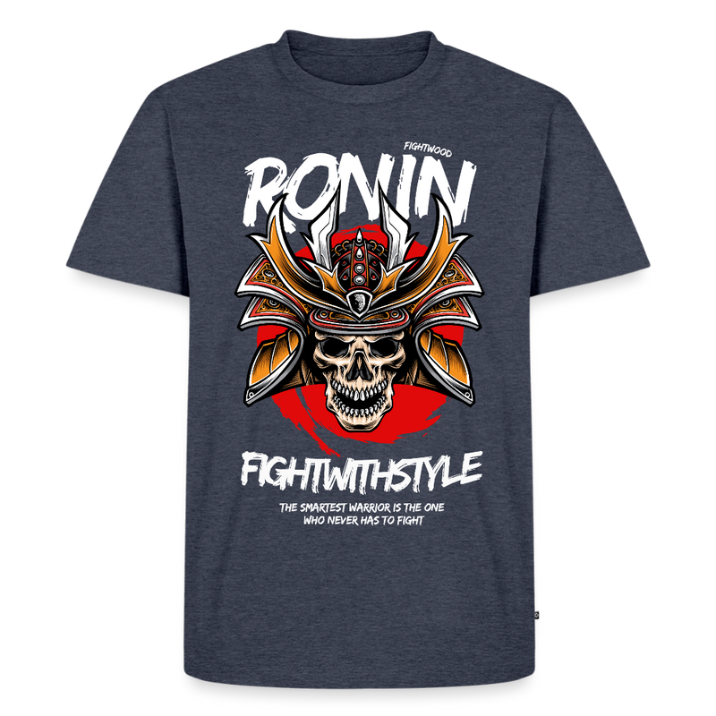 Fightwood Ronin Herren Premium Bio T-Shirt – Organic Cotton Streetwear fürs Training - Jeansblau 