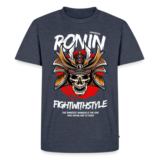 Fightwood Ronin Herren Premium Bio T-Shirt – Organic Cotton Streetwear fürs Training - Jeansblau 