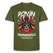 Fightwood Ronin Herren Premium Bio T-Shirt – Organic Cotton Streetwear fürs Training - Khaki