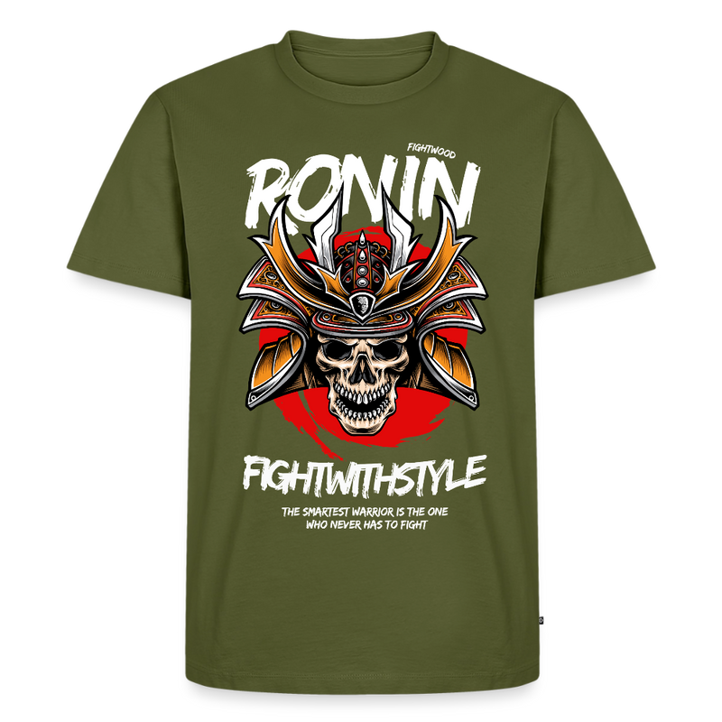 Fightwood Ronin Herren Premium Bio T-Shirt – Organic Cotton Streetwear fürs Training - Khaki