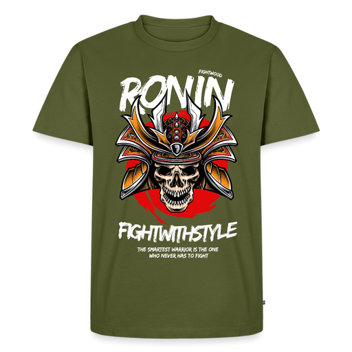 Fightwood Ronin Herren Premium Bio T-Shirt – Organic Cotton Streetwear fürs Training - Khaki