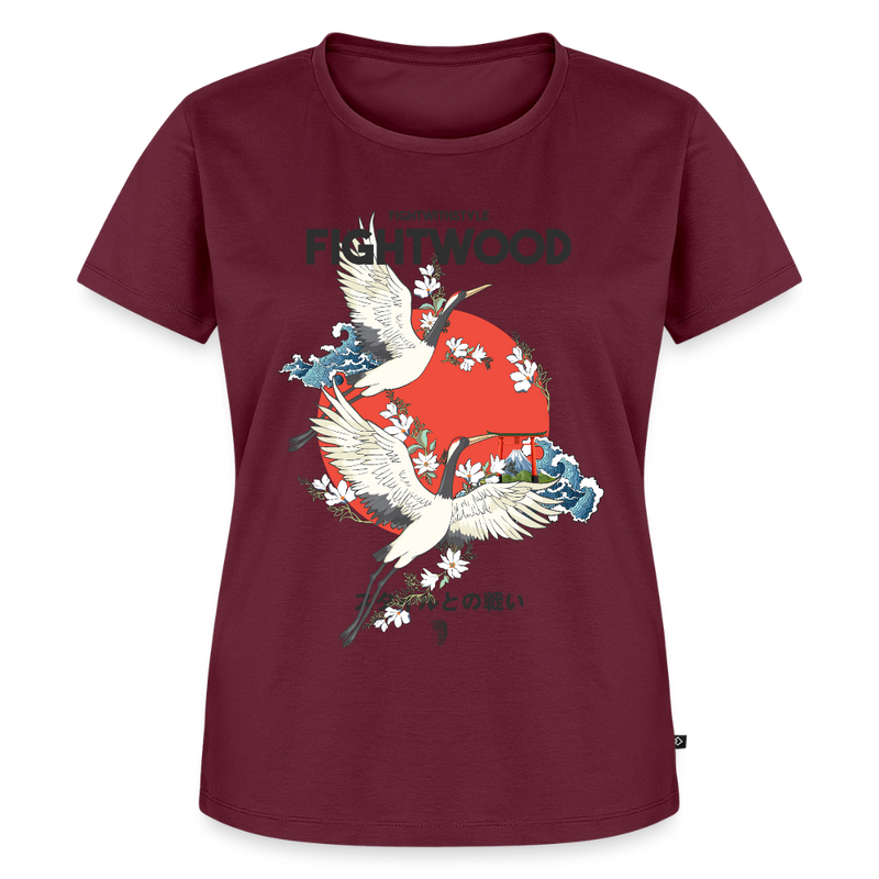 Fightwood Fightwithstyle Cranes - Frauen Premium T-Shirt - Burgunderrot